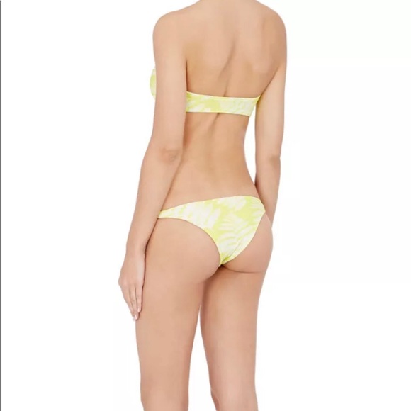 Free People Mikoh Yellow White Fern Lilikoi Bikini Whole Set Matching Top Bottom - Picture 5 of 8